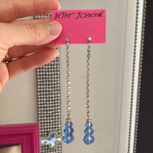 Betsey Johnson Crystal Drop Earrings - Picture 6 of 6